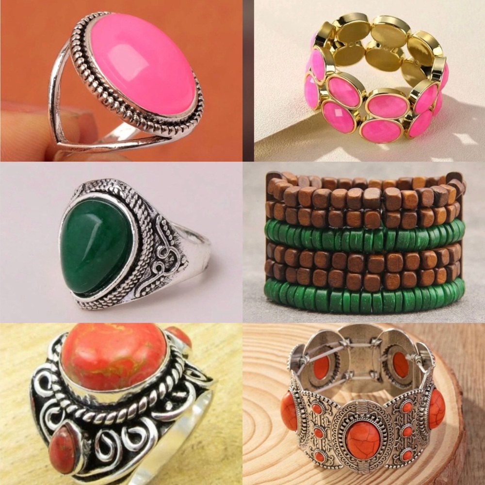 Matching ring and bangle trio